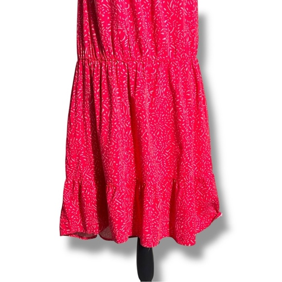 Banana Republic Casual Sleeveless Tiered Flowy Red Mini Dress with Ruffle Straps - Picture 5 of 16